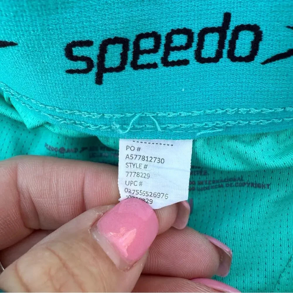 Speedo Swim Trunks Aqua Ceramic Blue Tech Volley Board Short SMALL Style 7778229